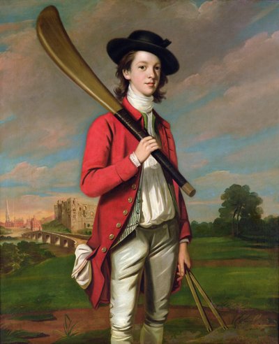 Le garçon avec une batte : Walter Hawkesworth Fawkes, c.1760 - English School