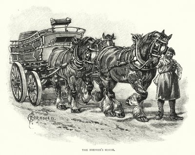 Le cheval du brasseur (gravure) - English School