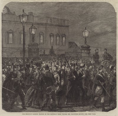 La gare de Brighton le samedi soir avant la revue des volontaires - English School