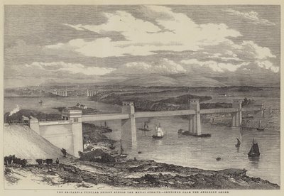 Pont tubulaire Britannia à travers le détroit de Menai - English School