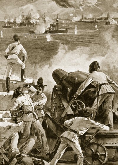 La flotte britannique bombarde les ports d