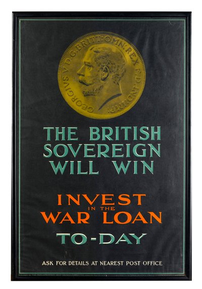 Le Souverain Britannique Gagnera, affiche de prêt de guerre de la Première Guerre mondiale - English School