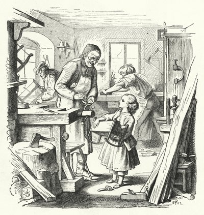Le berceau cassé (gravure) - English School