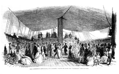 La colonie de Canterbury, Nouvelle-Zélande - croquis à bord du navire d
