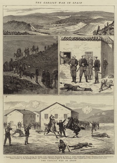 La guerre carliste en Espagne (gravure) - English School