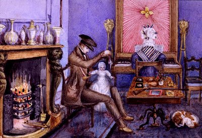 La prise du jour, un intérieur, vers 1830 - English School