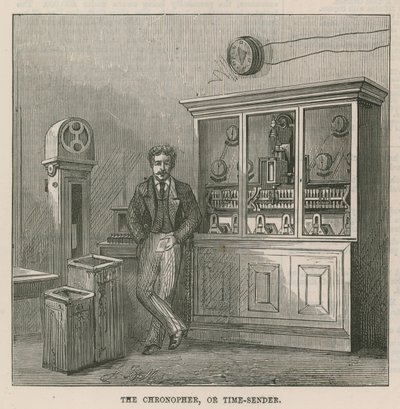 Établissement télégraphique du bureau de poste central : le chroniophore, ou émetteur de temps - English School