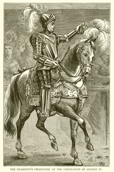 Le défi des champions lors du couronnement de George IV - English School