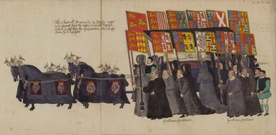 Le char dans la procession funéraire de la reine Elizabeth I - English School