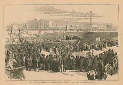 La réunion chartiste sur Kennington Common en 1848 - English School