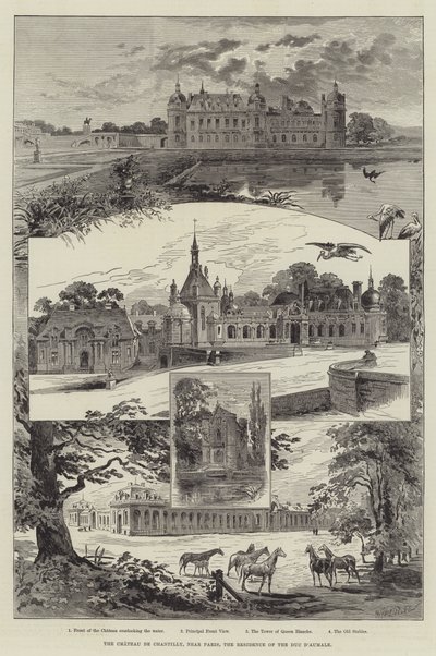 Le château de Chantilly, près de Paris, résidence du duc d