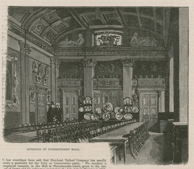 Les guildes de la ville : La Fishmongers Company : Intérieur de la Fishmongers Hall - English School