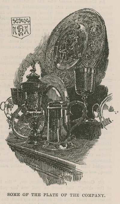Les guildes de la ville : La Fishmongers Company : Une partie de la vaisselle de la compagnie - English School