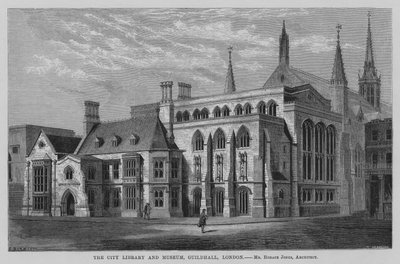 Bibliothèque et musée de la ville, Guildhall, Londres (gravure) - English School