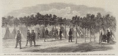 La guerre civile en Amérique, camp des marines confédérés à Drury