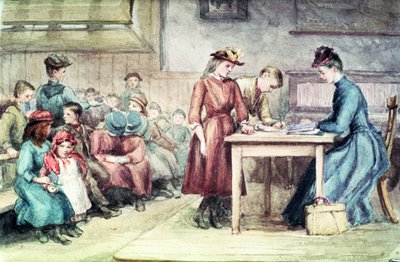 La Salle de classe, vers 1880 - English School