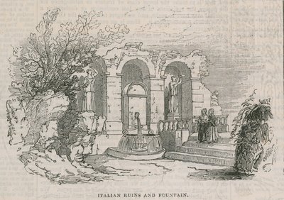 Le Colosseum - Ruines italiennes et fontaine - English School