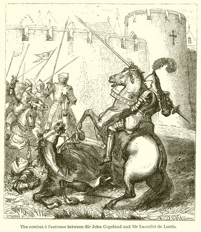 Le Combat et la Défaite entre Sir John Copeland et Sir Lancelot de Lorris - English School
