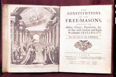 Les Constitutions des Francs-maçons par le Dr James Anderson (c.1680-1739) publiées à Londres en 1723 - English School
