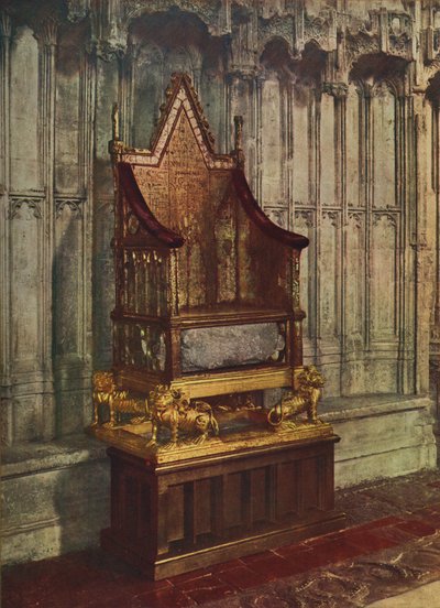 La chaise du couronnement de George VI, tirée du journal "The Illustrated News". - English School