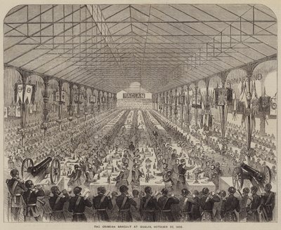 Le banquet de Crimée à Dublin, 22 octobre 1856 (gravure) - English School