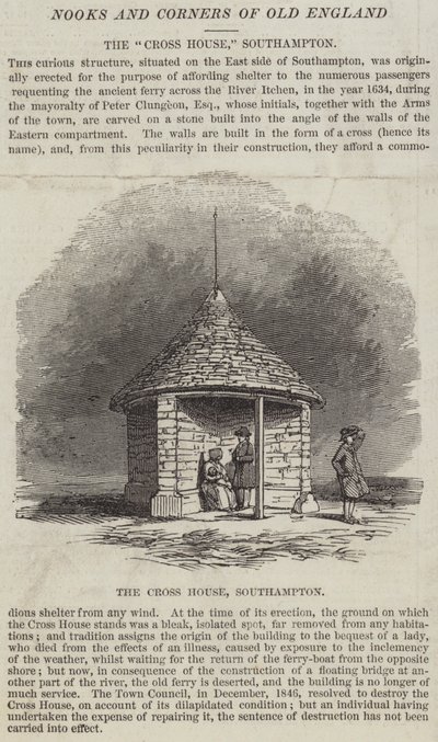 La "Maison de la Croix", Southampton (gravure) - English School