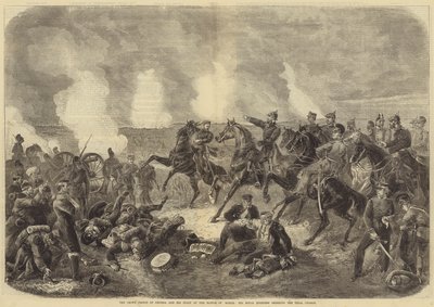 Le prince héritier de Prusse et son état-major à la bataille de Worth, son altesse royale ordonnant la charge finale (gravure) - English School