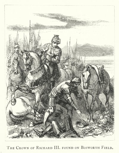 La couronne de Richard III trouvée sur le champ de Bosworth - English School