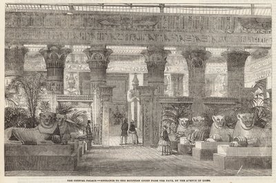 Le Crystal Palace : Entrée de la cour égyptienne depuis la nef par l