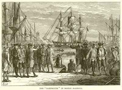 Le Dartmouth dans le port de Boston - English School