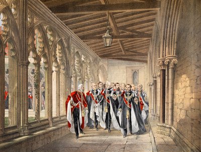Le cloître du doyen, Windsor, 10 mars 1863, de A Memorial of the Marriage of Edward VII and Alexandra of Denmark, pub. 1864 - English School