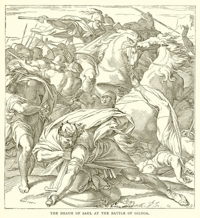 La mort de Saül à la bataille de Guilboa - English School