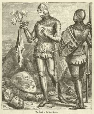 La mort du Prince Noir (gravure) - English School