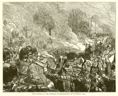 La défense du château de Hougoumont à Waterloo, 1815 - English School