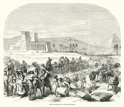 Le départ des Israélites (gravure) - English School