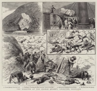 La catastrophe à la carrière de Crarae, Lochfyne, Écosse (gravure) - English School