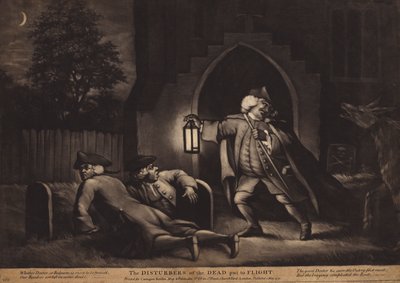 Les perturbateurs des morts mis en fuite (aquatinte) - English School