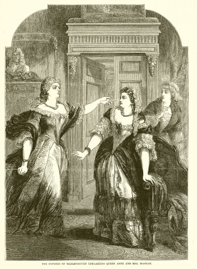 La duchesse de Marlborough réprimandant la reine Anne et Mme Masham - English School
