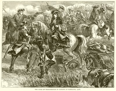 Le duc de Marlborough en danger à Ramillies, 1706 - English School