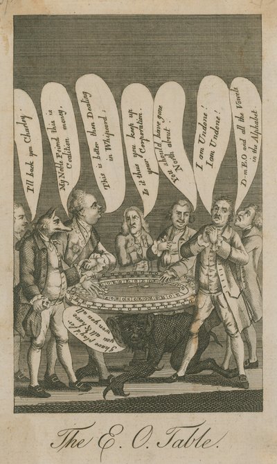 La Table E O; caricature - English School