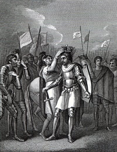 Le comte de Richmond choisi roi après la bataille de Bosworth, de 