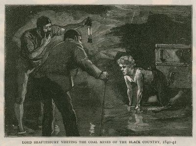 Le comte de Shaftesbury; visitant les mines de charbon du Black Country, 1840-41; d