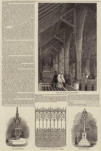 Église du comte de Shrewsbury à Cheadle (gravure) - English School