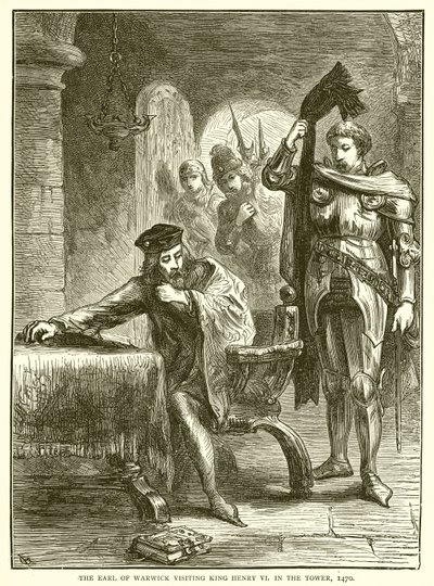 Le comte de Warwick visitant le roi Henri VI à la Tour, 1470 - English School