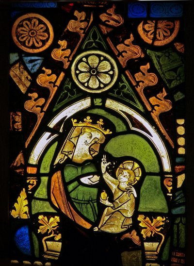 La fenêtre Est (Ew) représentant la Vierge et l