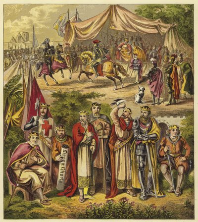 Les huit premiers rois Plantagenêt; Roi Henri II, Roi Richard I, Roi Jean, Roi Henri III, Roi Édouard I, Roi Édouard II, Roi Édouard III, Roi Richard II - English School