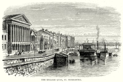 Le quai des Anglais, Saint-Pétersbourg (gravure) - English School