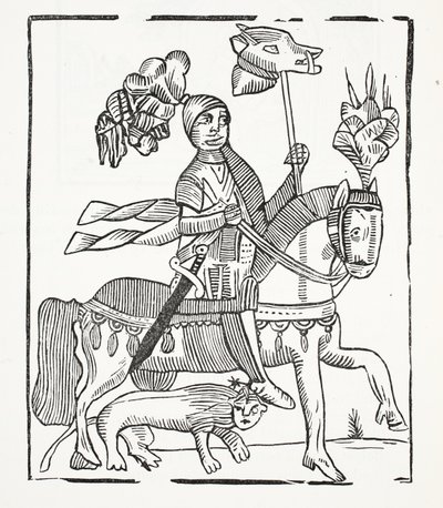 La célèbre histoire de Guy, comte de Warwick, illustration de Chap-books du XVIIIe siècle par John Ashton, pub. 1882 - English School