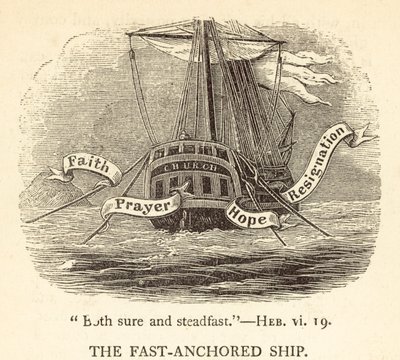 Le navire bien ancré (gravure) - English School