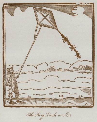 Le dragon ou cerf-volant enflammé (lithographie) - English School